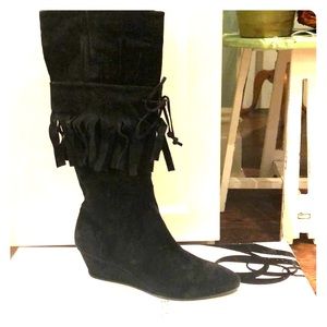 Nine West Suede Fringed Boots